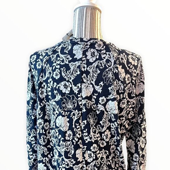 ZARA | Navy | FLORAL JACQUARD DRESS - Picture 9 of 11